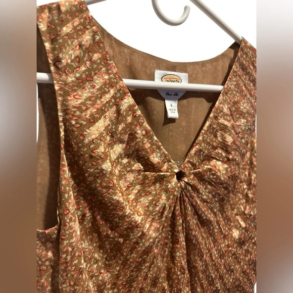 Talbots sleeveless pure silk vneck blouse - Picture 3 of 5